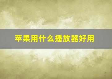 苹果用什么播放器好用