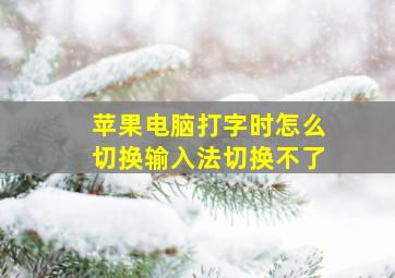 苹果电脑打字时怎么切换输入法切换不了