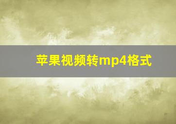 苹果视频转mp4格式