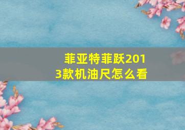 菲亚特菲跃2013款机油尺怎么看