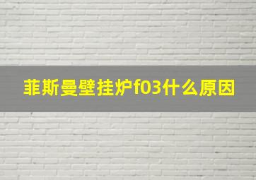 菲斯曼壁挂炉f03什么原因