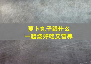 萝卜丸子跟什么一起烧好吃又营养