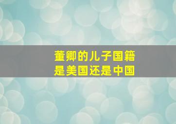 董卿的儿子国籍是美国还是中国