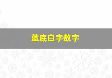 蓝底白字数字