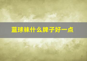 蓝球袜什么牌子好一点