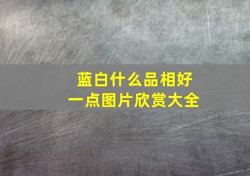 蓝白什么品相好一点图片欣赏大全