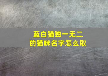 蓝白猫独一无二的猫咪名字怎么取