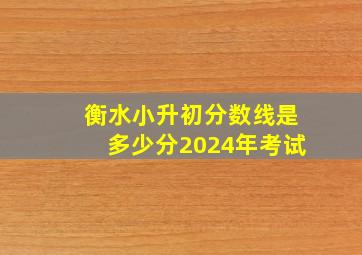 衡水小升初分数线是多少分2024年考试