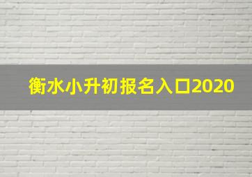 衡水小升初报名入口2020