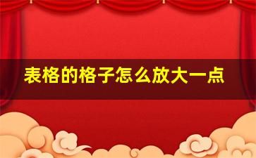 表格的格子怎么放大一点