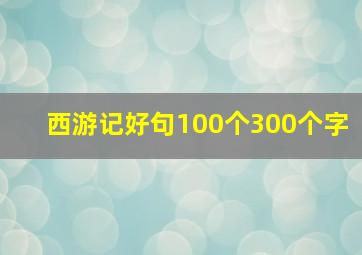 西游记好句100个300个字