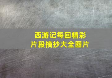 西游记每回精彩片段摘抄大全图片