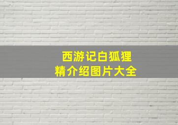 西游记白狐狸精介绍图片大全