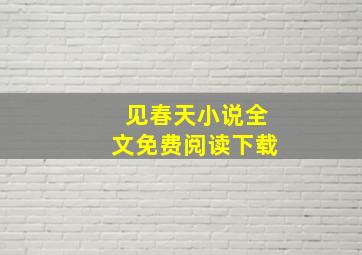 见春天小说全文免费阅读下载