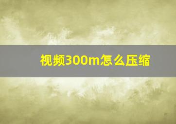 视频300m怎么压缩