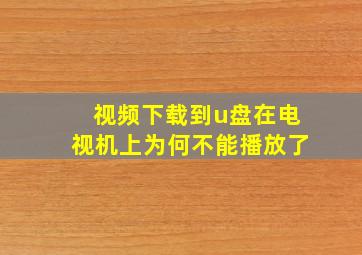 视频下载到u盘在电视机上为何不能播放了