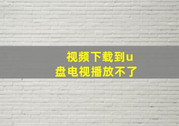 视频下载到u盘电视播放不了