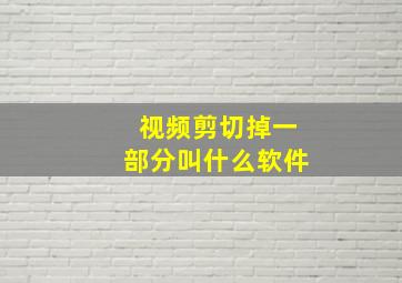 视频剪切掉一部分叫什么软件