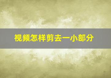 视频怎样剪去一小部分