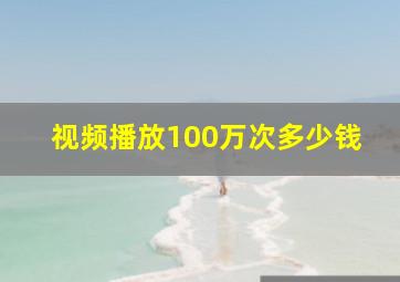 视频播放100万次多少钱