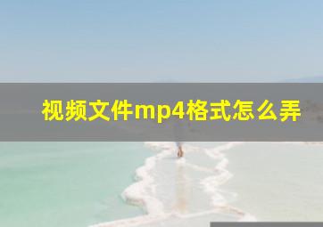 视频文件mp4格式怎么弄