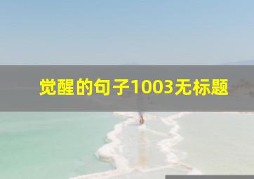 觉醒的句子1003无标题