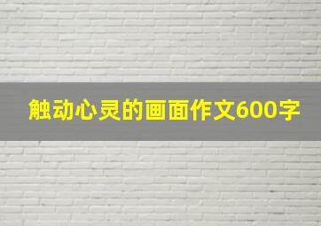 触动心灵的画面作文600字