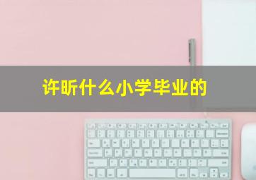 许昕什么小学毕业的