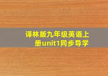 译林版九年级英语上册unit1同步导学