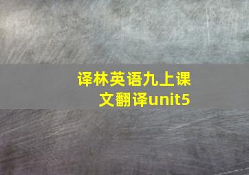 译林英语九上课文翻译unit5