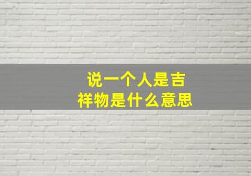 说一个人是吉祥物是什么意思