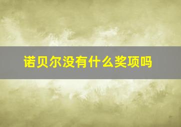 诺贝尔没有什么奖项吗