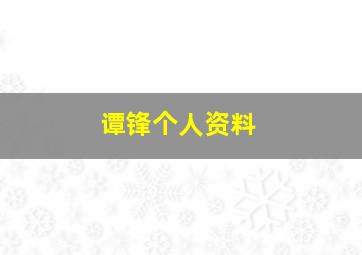 谭锋个人资料