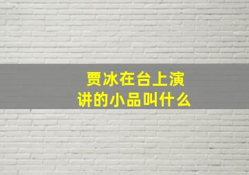 贾冰在台上演讲的小品叫什么