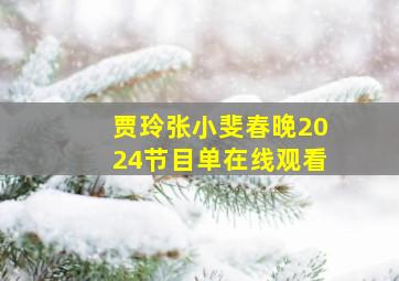 贾玲张小斐春晚2024节目单在线观看