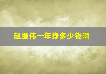 赵继伟一年挣多少钱啊