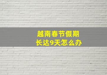 越南春节假期长达9天怎么办