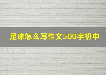 足球怎么写作文500字初中