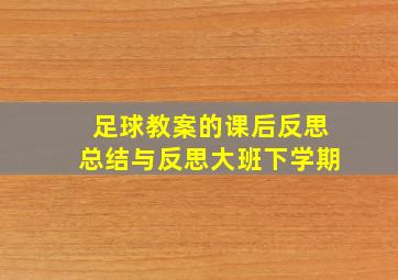 足球教案的课后反思总结与反思大班下学期