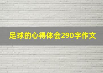 足球的心得体会290字作文