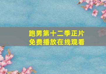 跑男第十二季正片免费播放在线观看