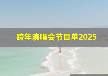 跨年演唱会节目单2025