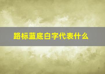 路标蓝底白字代表什么