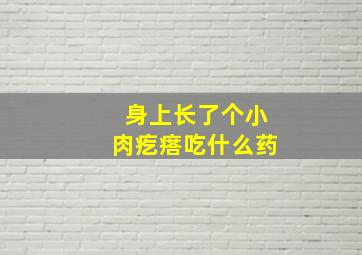 身上长了个小肉疙瘩吃什么药