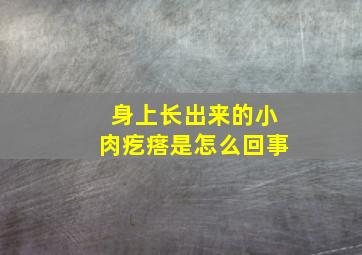 身上长出来的小肉疙瘩是怎么回事