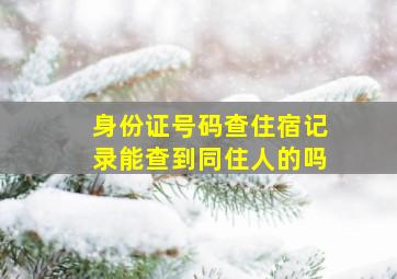 身份证号码查住宿记录能查到同住人的吗