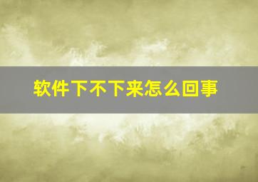 软件下不下来怎么回事