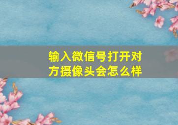 输入微信号打开对方摄像头会怎么样