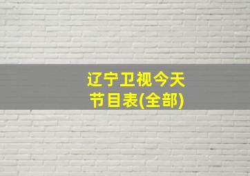 辽宁卫视今天节目表(全部)