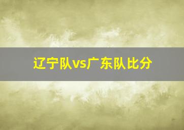 辽宁队vs广东队比分